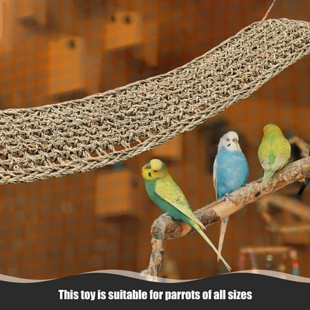 LEORX Multifunctional Parrot Hammock Coffee Seagrass for Bird Climbing
