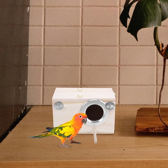 LEORX Bird Nesting Box Multi 1Set Wooden Rectangular For Lovebirds Budgie Finch Indoor Use 11.4x7.1x4.5in