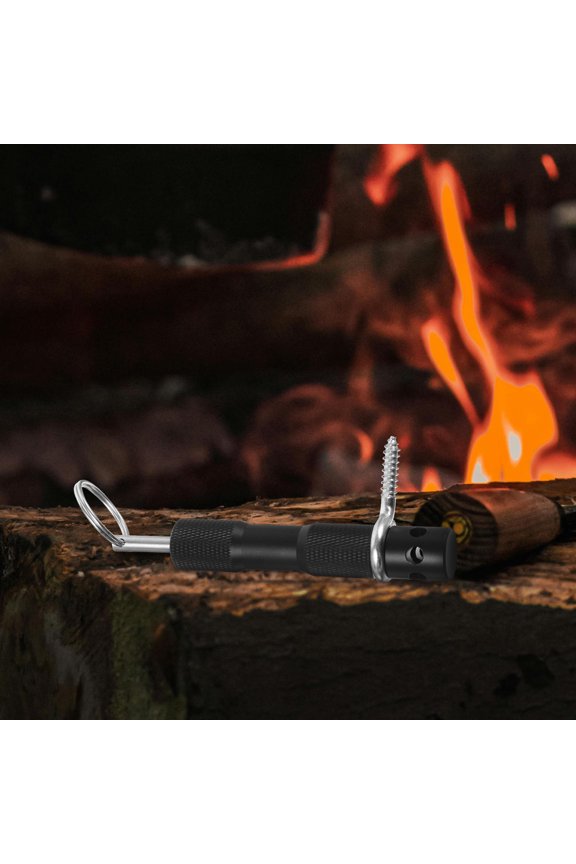 Black Alloy Trip Wire Alarm 1Set for Outdoor Activities and Personal Safety 11.8x1.8x1.8in