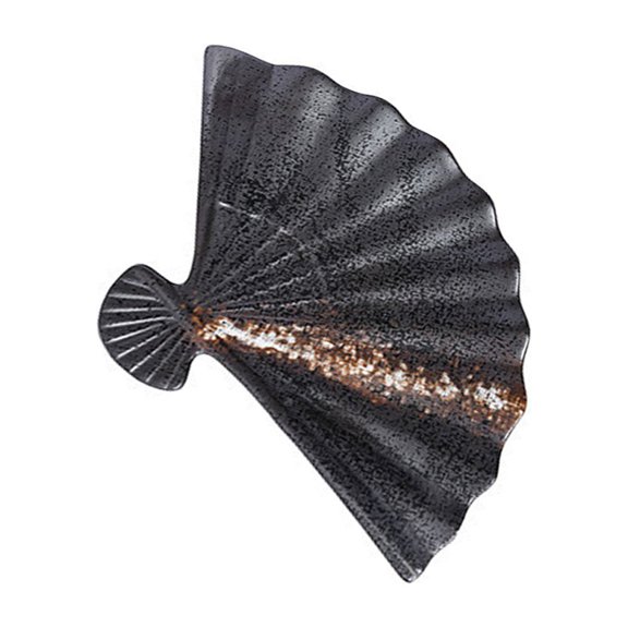 LEORX Black Ceramic Sushi Plate for Home Elegant and Premium Tableware 1 Piece
