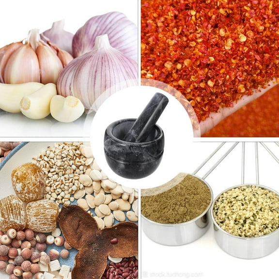 LEORX Marble Garlic Pestle for Kitchen Use with Ergonomic Design and Smooth Surface 1Pc Black