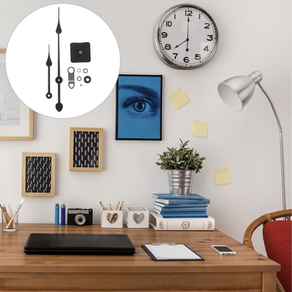 LEORX Black Metal Clock Movement 1 Set for Home and Diy Projects