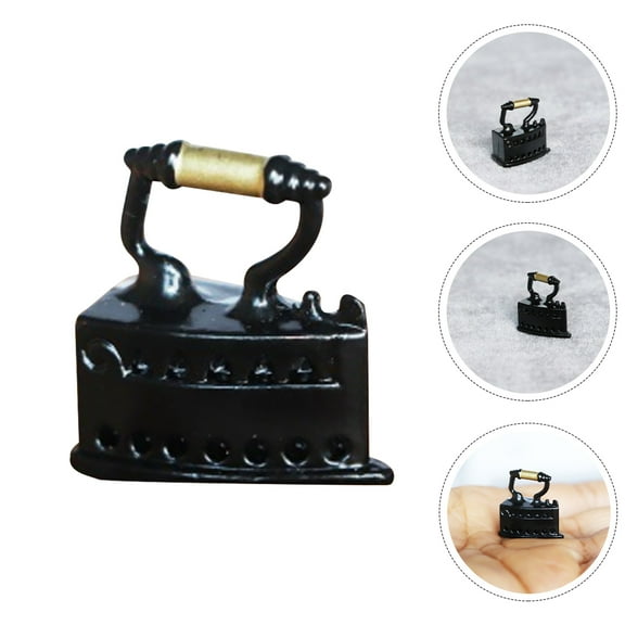 LEORX Black Mini Iron for Crafting 1Set Mini House Supply Ironing Machine with Alloy Material