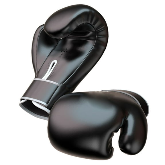 LEORX 1Pair Black Boxing Gloves for Adult Heavy Bag Punch Mitts with Wrist Wrap