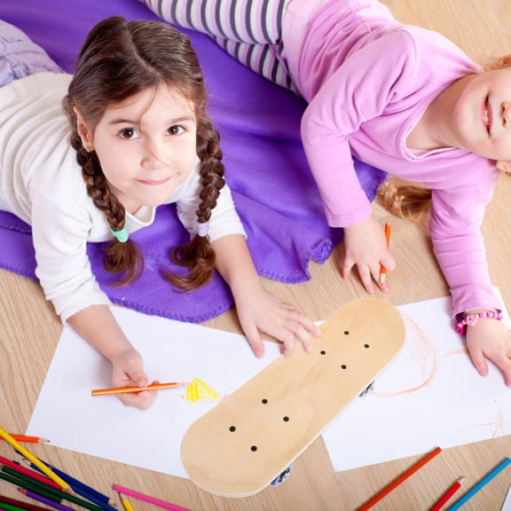 LEORX Maple Wood Skateboard Deck Unpainted Double Tail for Wall Embellishment