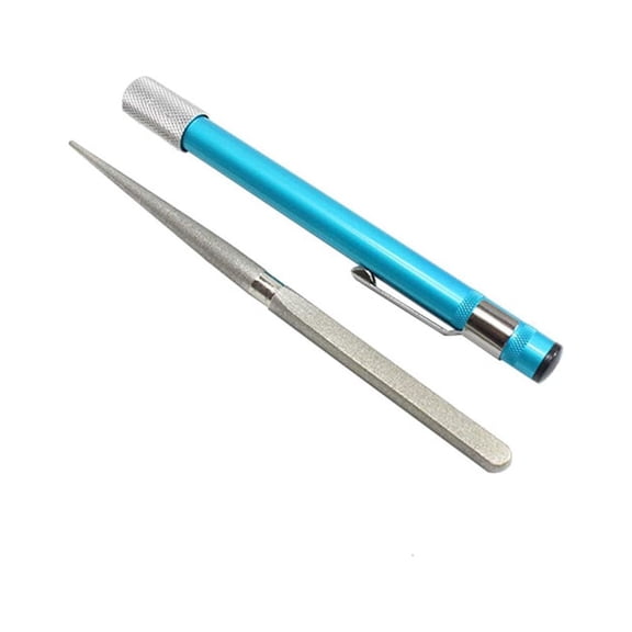 LEORX Blue Diamond Portable Sharpening Pen for Daily Use with Pocket Clip Fits Perfectly into Palm 3.5 Inches