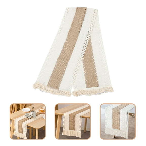 LEORX Holiday Table Runners Tassel Table Runner for Wedding Celebration 1Set