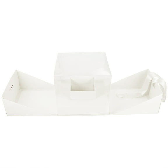 LEORX Box for Flowers Flower Packing Box PVC White For Florist