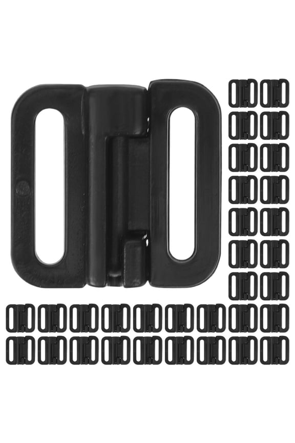 Snap Front Bras Clasps Black 100 Sets 0.6*0.6*0.08in