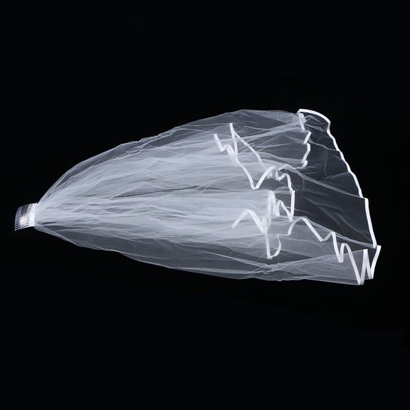 LEORX Bridal Veil with Comb Elegant Two Tiers Cloth 1Set for Brides