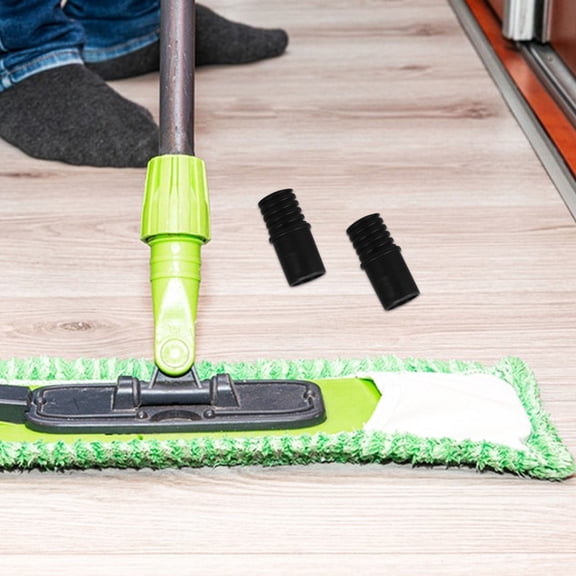 LEORX Broom Handle Threaded Tip 2Set Replacement for Flexible Usage Black