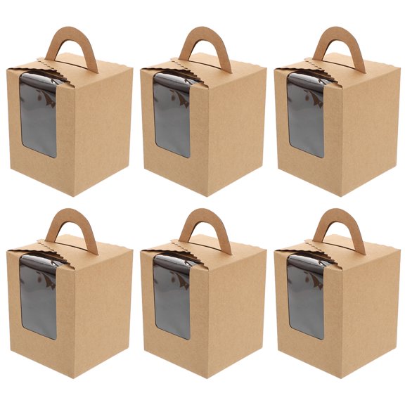 LEORX Brown Paper Cake Box for Storage Use Lightweight and for Wedding Birthday Party 1 Set