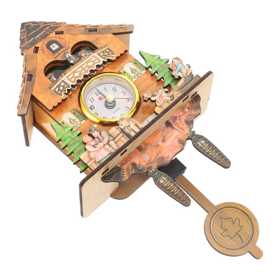 LEORX Brown Wall Clock for Decoration Made of Synthetic Material 12.5 Inch