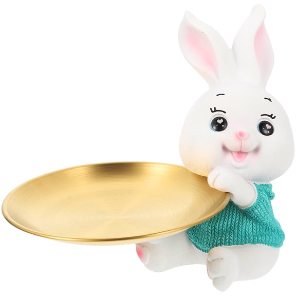 LEORX Bunny Snack Tray Decorative Design Bunny Dish Multi 1Pack for Study Room