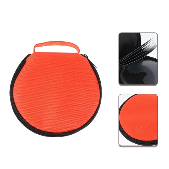 LEORX Dvd Storage Cases Large Capacity CD Bag Orange Oxford Cloth 1Pack 6.3x6.5in