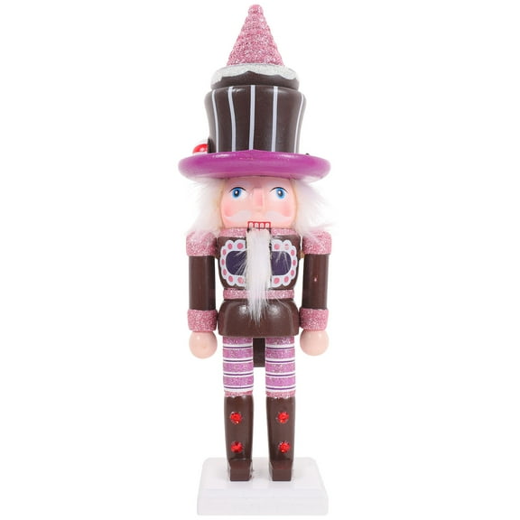 LEORX Cake Design Nutcracker Figurine Nutcracker Desktop Decoration Purple Synthetic Material 1Set