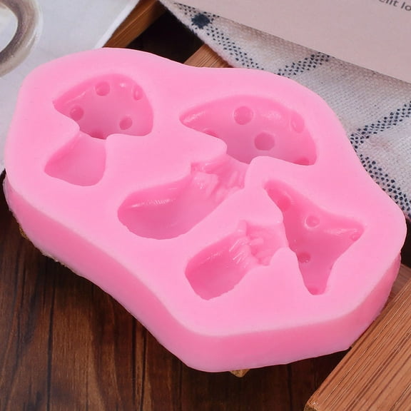 LEORX Flexible Non Stick Silicone Mold for Mushroom Shape Fondant and Baking Decor