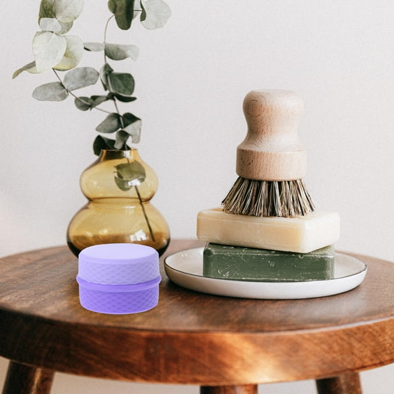 LEORX Camping 1 Set Travel Liquid Containers Purple 6.5X0.3937X6.5X0.3937X4.5X0.3937In Silicone Cream Storage Box