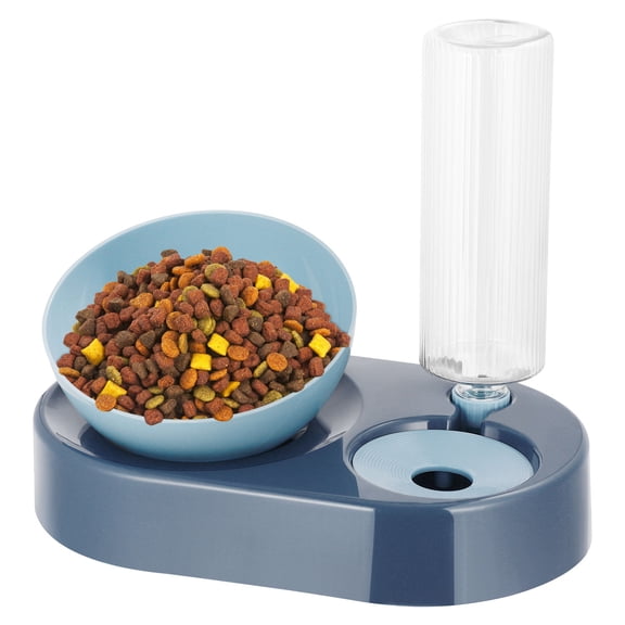 LEORX Cat Food Bowls Water Bowl for Cats 2 in 1 Design Feeding and Drinking 1 Set