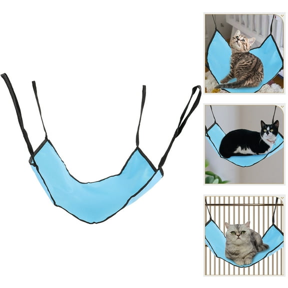 LEORX Cat Hammock Bed Hanging Blue For Cats Dogs Air Permeable Oxford Versatile Cradle For Indoor Use Easy To Store