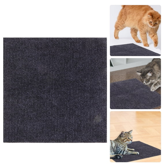 LEORX Cat Carpet Squares Nonwovens 1Pcs 11.8x11.8x0.1in Dark Grey