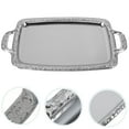 thumbnail image 1 of LEORX Chic Tableware Tray Silver Platter Food Storage Serving for Adults Dining Room 1Pc, 1 of 5