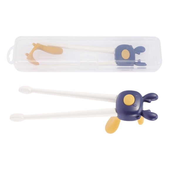LEORX Childrens Chopsticks Cartoon Training Chopsticks Blue Food Set