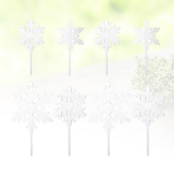 LEORX Christmas Cake Toppers Snowflake Acrylic White for Decoration Party Festive Picks 20pcs