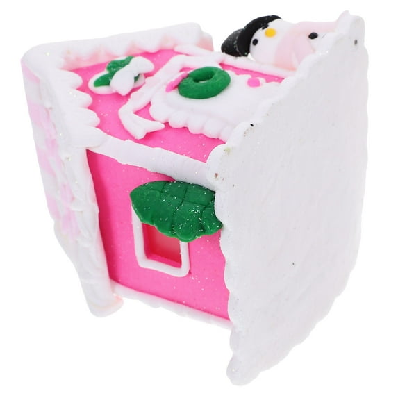 LEORX Multi Color Polymer Clay Christmas House Table Ornament for Festive Decor