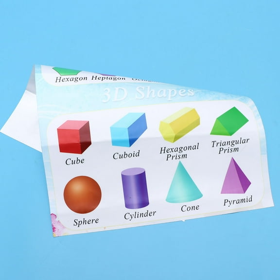 LEORX Classroom Education Posters Shapes Poster Multi-colored Paper Educational Design 1Pcs