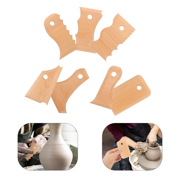 LEORX Clay Sculpting Tools 7Pcs for Pottery Shaping and Crafting Beginners and Professionals Khaki