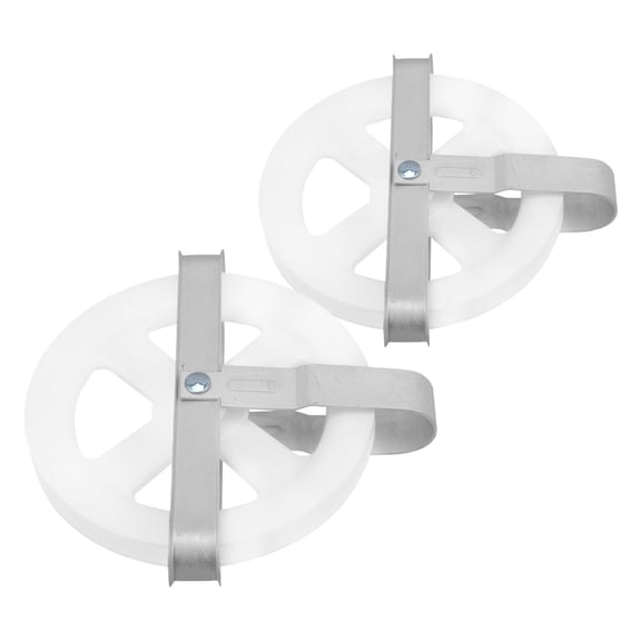 LEORX Cloth Drying Rope Pulley System 2Pcs White Round Design Prevent Rope Slipping Easy Operation 5.97X5.97X1.26In