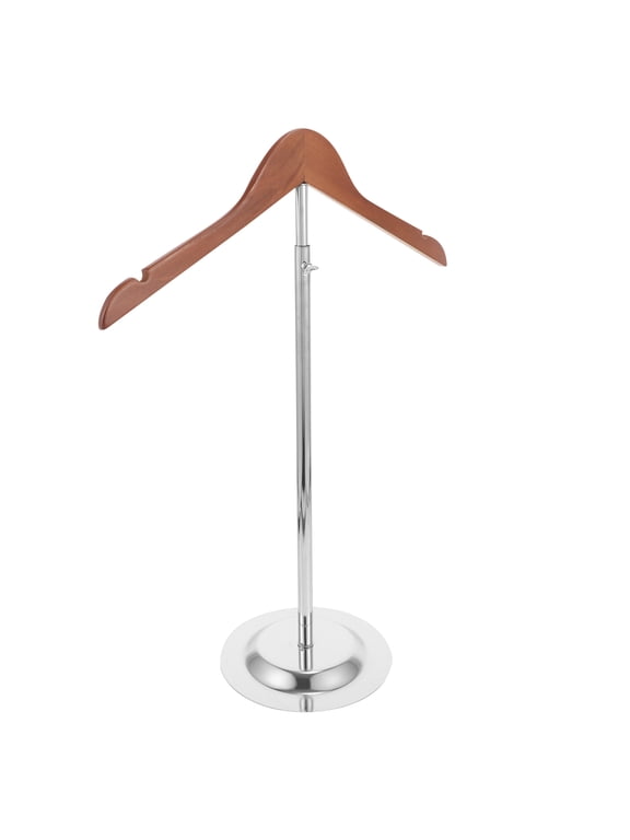Stable T-Shaped Clothing Display Rack Multi Wood and Iron for Stores