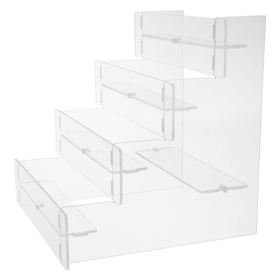 LEORX Clear Acrylic 4 Tier Display Riser Stand for Model and Figure Storage