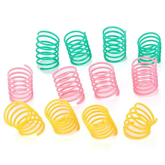 LEORX Colorful Plastic Spring Toys for Cat Development and Play Assorted Color 20 Pieces