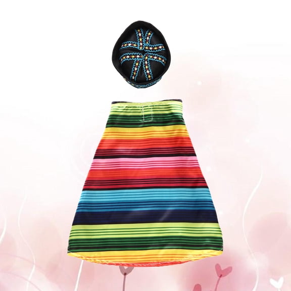 LEORX Colorful Stripes Pet Cloak Set for Festival Wear Made of Polyester Great Dog Size XL