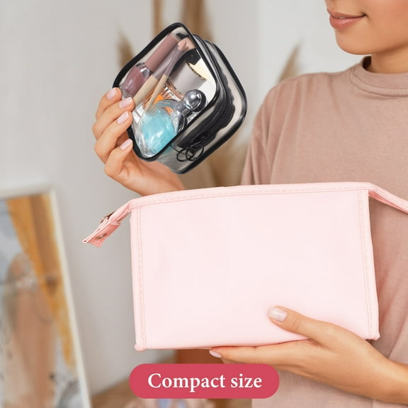 LEORX Clear Makeup Bag Travel Essentials Organizer PVC 2Pcs