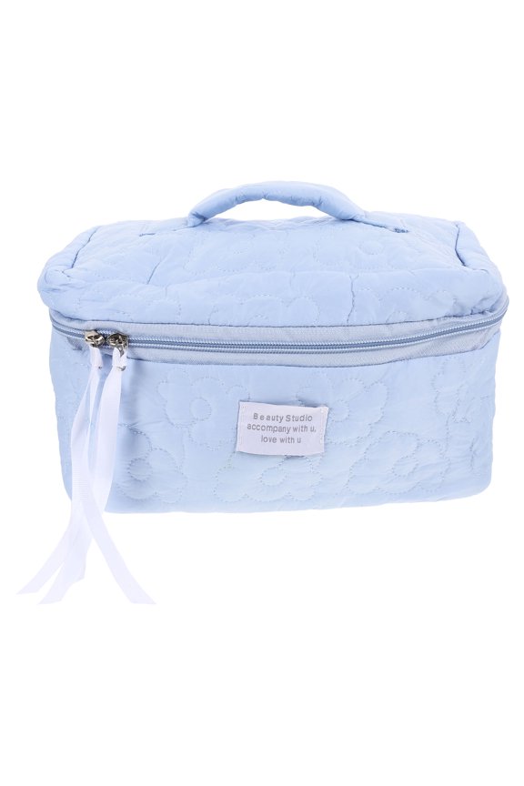 Cosmetics Travel Bag Nylon Sky-blue 1Pack Storage for Office Use