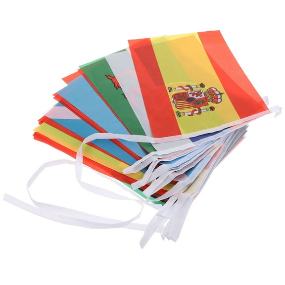 LEORX Countries String Flags Banner String of Flag Banner Polyester Atmosphere Enrichment for Soccer Events 1 Set
