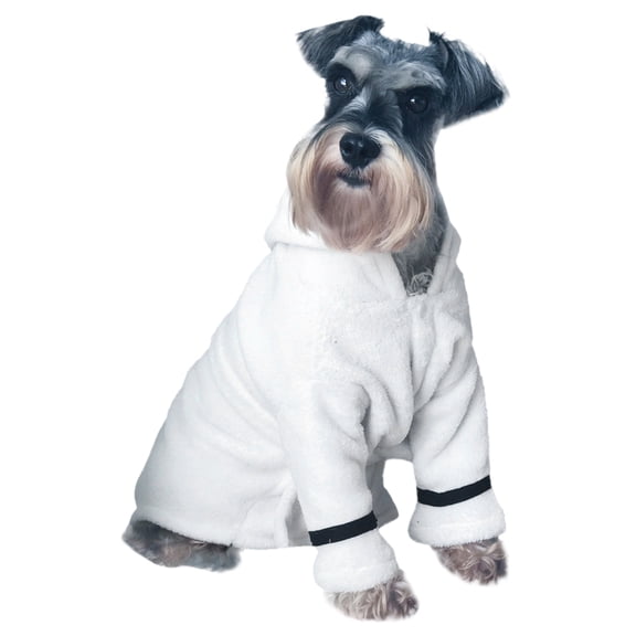 LEORX Creative Dog Bathrobe High Absorbent Quick Drying Warm Hooded Pajamas For Pets For Bathing To Dogs Cats White