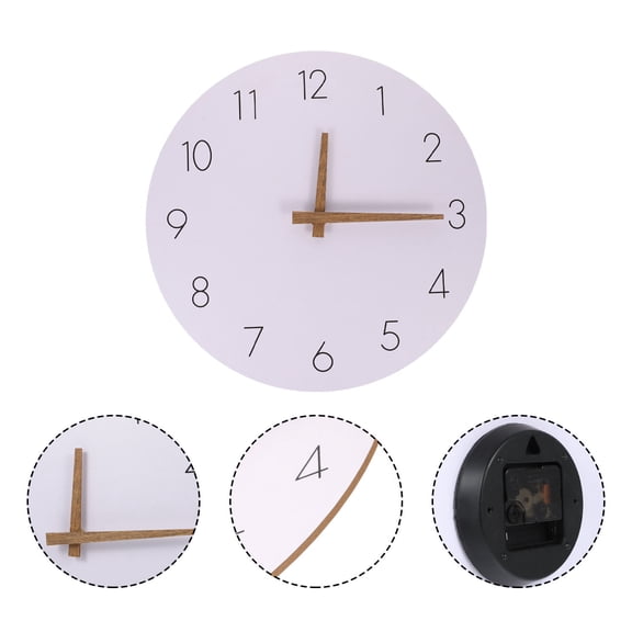 LEORX White Density Board Quiet Movement Clock for Home Use Modern Design 1Pc