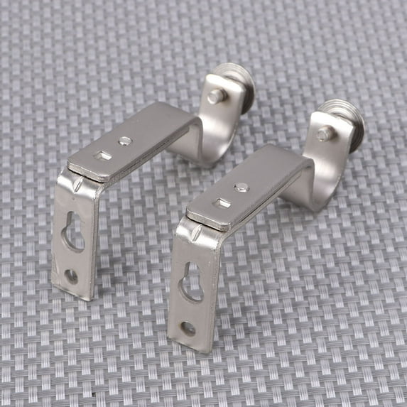 LEORX Curtain Rod Holders Heavy Duty 2Pcs Rectangular Silver Iron for 18 to 22mm Rods