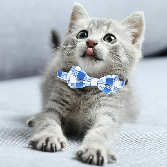 LEORX Cute Kitten Collar Polyester Blue with Bell Sound Tracking 1 Set