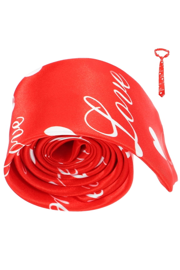 Cute Tie Unisex Valentine Tie Red Cloth Long And Narrow Romantic Date Couple present 1Set