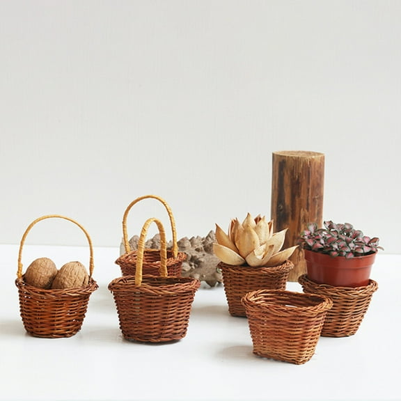 LEORX mini storage basket Decorative Basket Rattan 1Pcs
