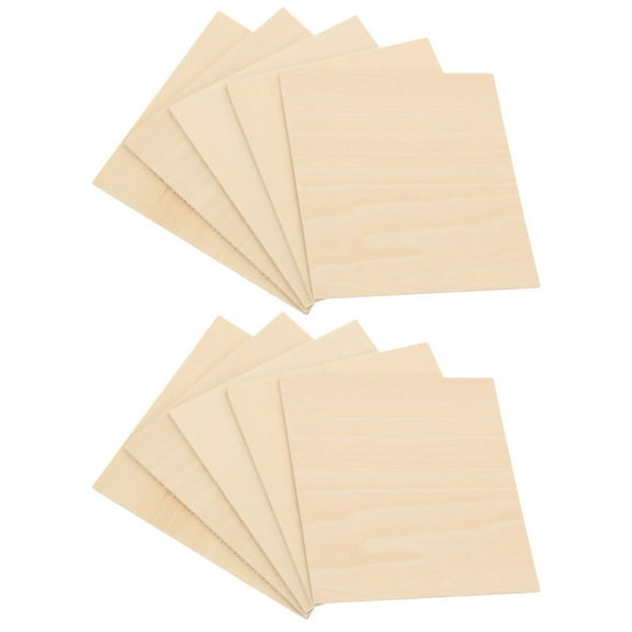LEORX Unfinished Beige Wood Sheets for Crafts and Art Projects 10Pcs