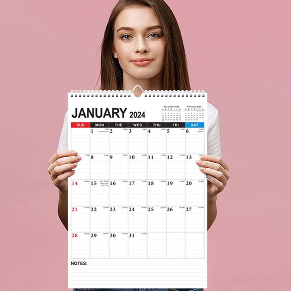 LEORX Daily Planner Wall Calendar Paper Simple Design for General Users with Multiple Holidays Included 1Pcs
