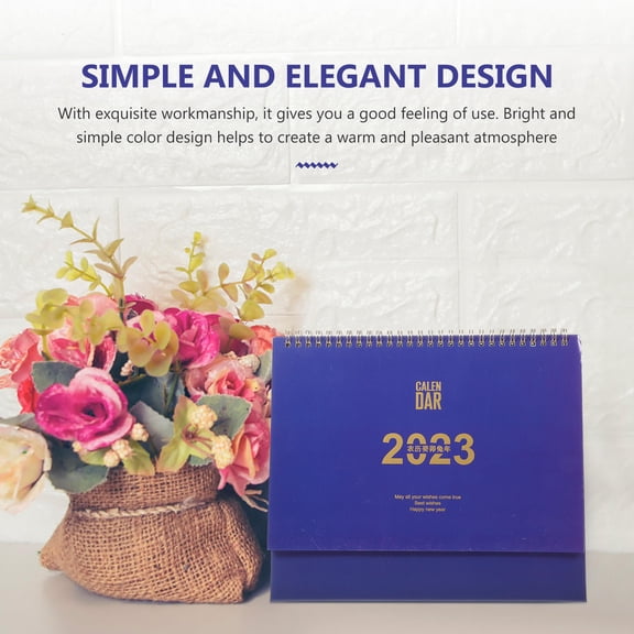 LEORX Decorative Standing Calendar in Navy for Home and Office Daily Scheduling