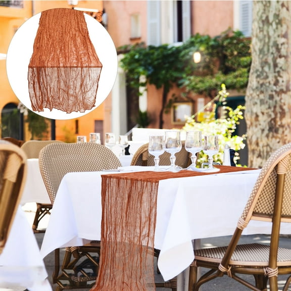 LEORX Dark Red Polyester Table Runner for Decoration Perfect for Wedding and Party Favor 70 Characters