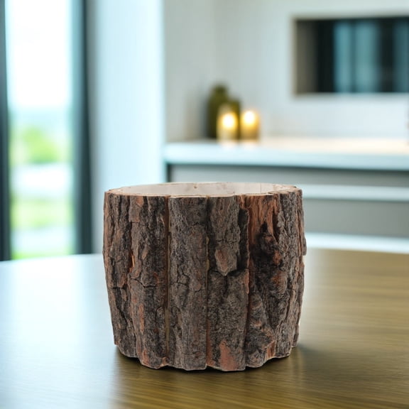 LEORX Decor Pastoral Flower Box Bark Planter Succulent Log Planter 17.00X17.00X13.50CM